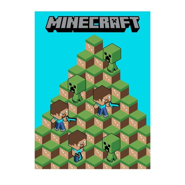 Fliisist lastetekk 100x150 cm Minecraft Blocks - Jerry Fabrics