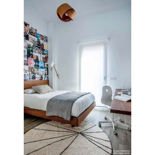 Kreem pestav käsitsi kootud puuvillane ümmargune vaip ø 160 cm Trace Beige - Lorena Canals-image-4