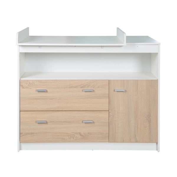 Tammedkooriga mähkimislaud valge-puiduvärvi 117x98 cm Gabriella – Roba-image-2