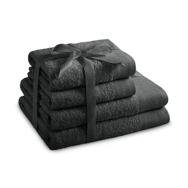 Tumehallid froteest puuvillased käterätikud ja saunalinad, komplekt 4 tk Amari – Restilo