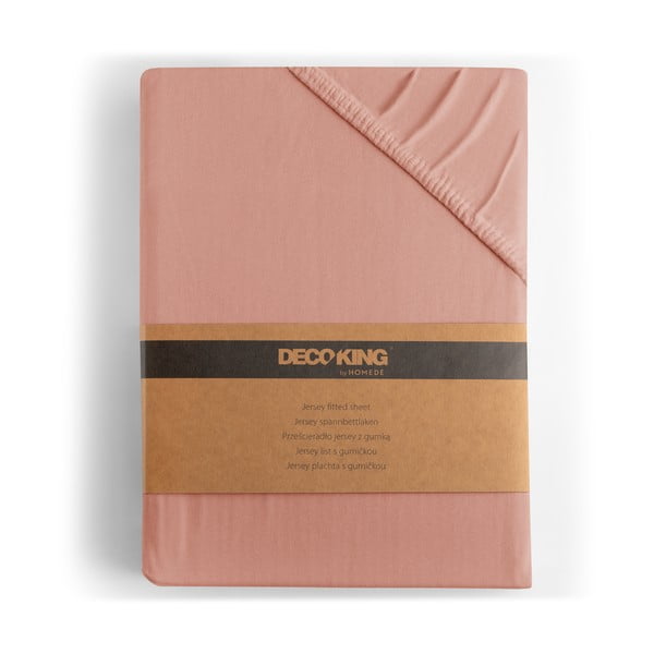 Virsikuvärvi trikotaažist kummiga lina 240x220 cm Amber - Restilo-image-4