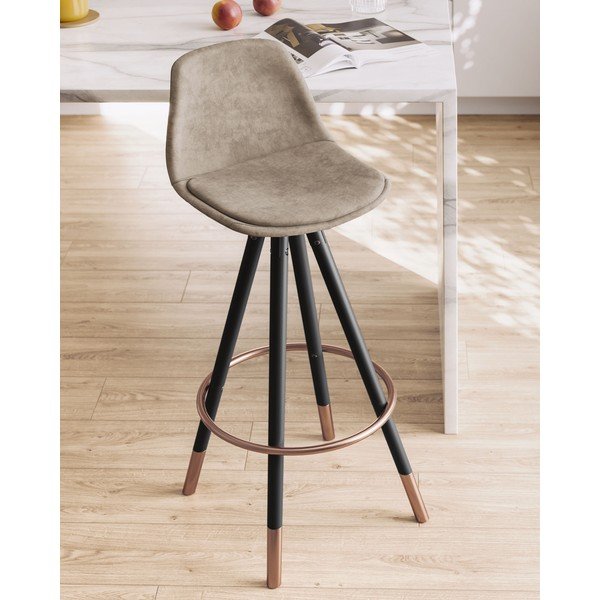 Pruun baaritool (istme kõrgus 75 cm) Slad - Kave Home-image-2