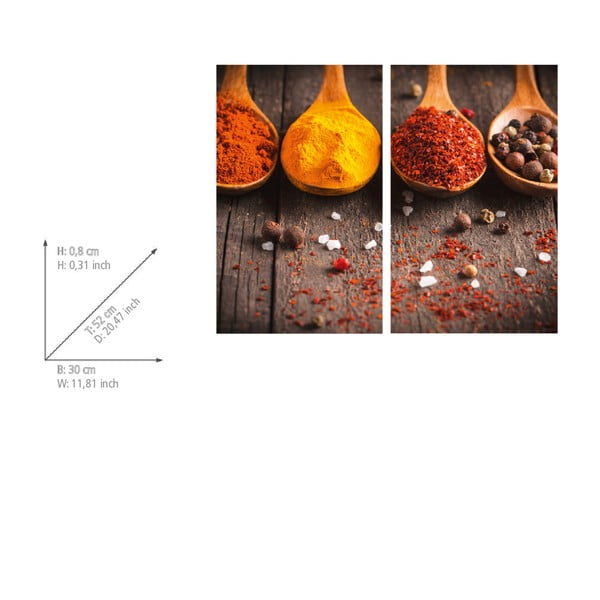 Karastatud klaasist katte komplekt pliidi äärde 2tk 52x30 cm Curry - Allstar-image-2