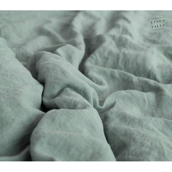 Roheline/sinine linane tekikott 140x200 cm Milieu – Linen Tales-image-1