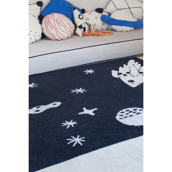 Must pestav käsitsi kootud puuvillane lastevaip 140x200 cm Alfombra Lavable Universe - Lorena Canals-image-3