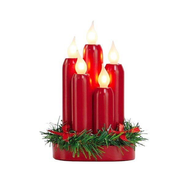 Červený LED svícen Markslöjd Hanna, výška 20 cm