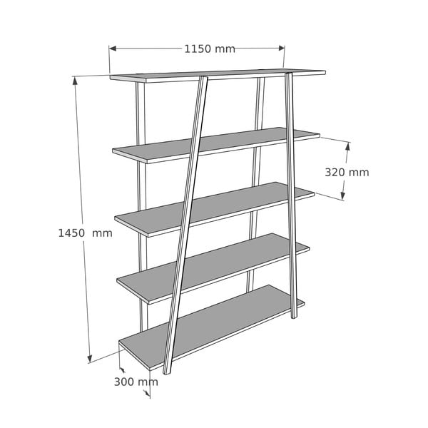 Naturaalset värvi männipuidust raamaturiiul 115x145 cm Soft - Kalune Design-image-3