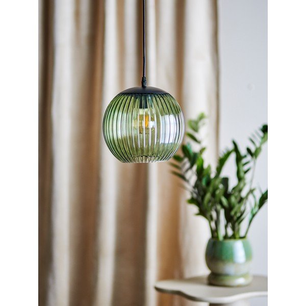 Roheline klaasist LED-ripplamp ø 23 cm Sybia - Bloomingville-image-1