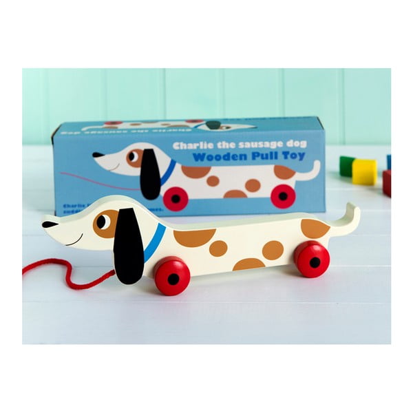 Puidust tõmmatav tassikoer Charlie The Sausage Dog, pikkus 31,5 cm Charlie the Sausage Dog - Rex London-image-4