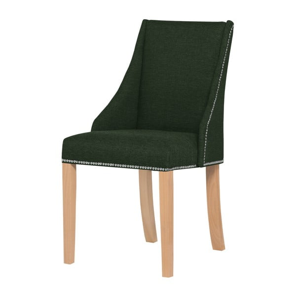 Tmavě zelená židle s hnědými nohami Ted Lapidus Maison Patchouli