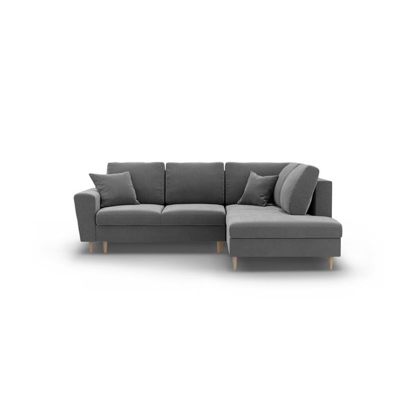 Helehall sametist panipaigaga nurgadiivanvoodi (parem nurk/"L"-kujuline) Kyoto - Cosmopolitan Design