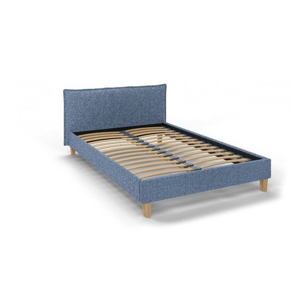 Sinine kaheinimese pehmendusega voodi koos restiga 140x200 cm Tina - Ropez