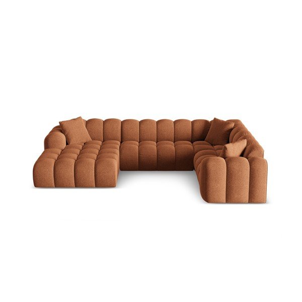 Terrakottapunane šenillist nurgadiivan (parem nurk/U-kujuline) Treno - Cosmopolitan Design