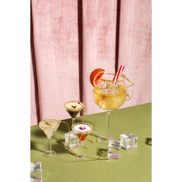 Klaasist jõulukaunistused, 3 tk, 15,5 cm Martini Cocktail – Sass & Belle-image-1