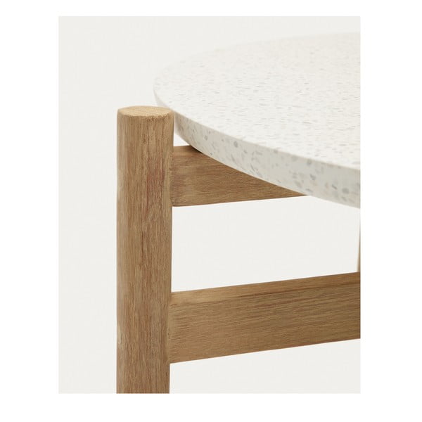 Ümmargune terrazzoplaadiga hoiulaud aeda ø 88,5 cm Pola - Kave Home-image-2