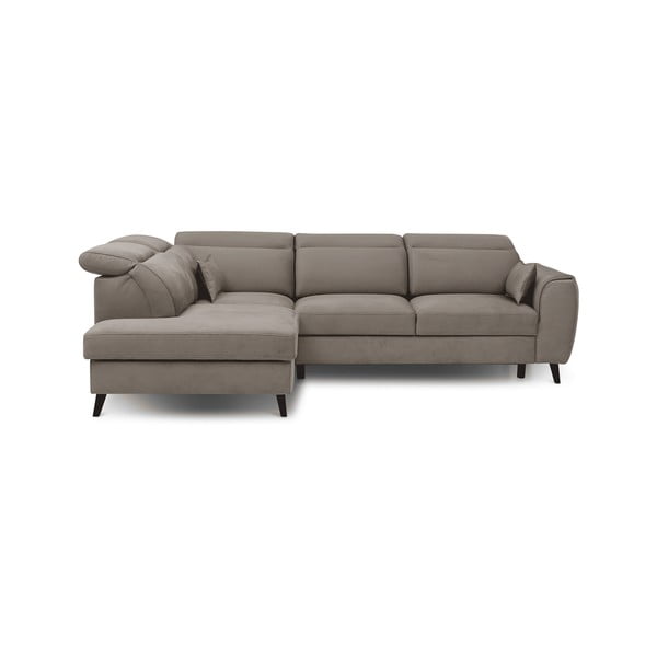 Beež sametist lahtikäiv/sahtliga nurgadiivan (vasak nurk/L-kujuline) Noble – ELTAP