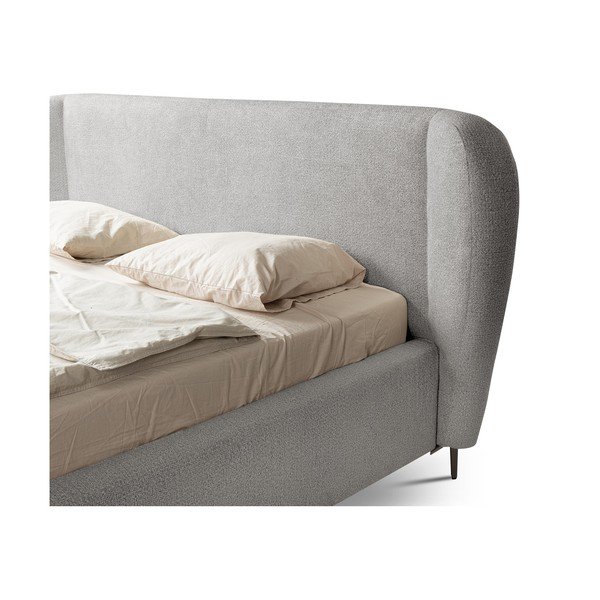 Helehall polsterdatud kaheinimesevoodi koos voodipõhjaga 140x200 cm Makana - Makamii-image-4