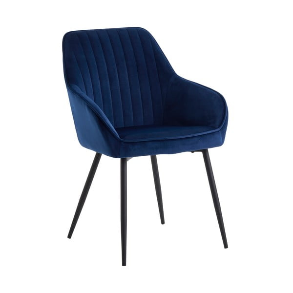 Tumesinised käetugedega sametist söögitoolid 2tk komplektis Nolan Stripe - Unique Furniture