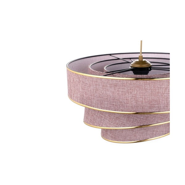 Roosa-kuldne rippvalgusti tekstiilist varjuga ø 40 cm Couper - Opviq lights-image-2