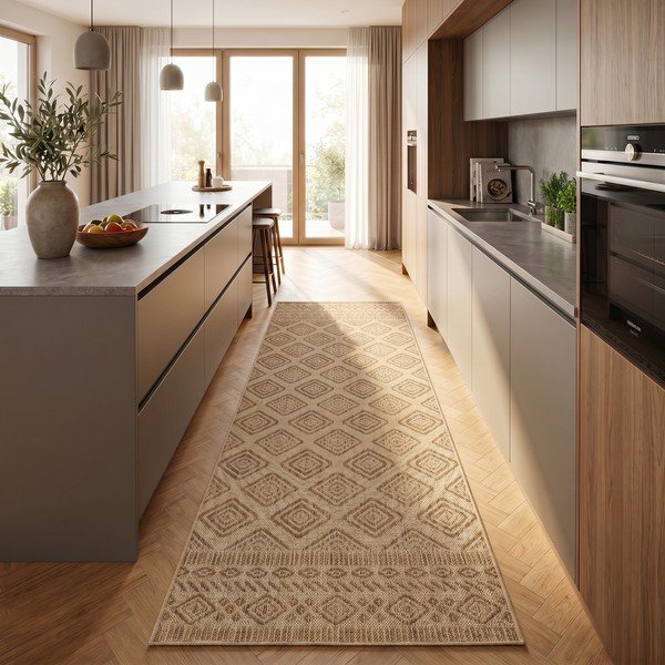 Beež sise- ja välistingimustes kasutatav jooksja 80x250 cm Mira 1452 - Ayyildiz Carpets-image-1