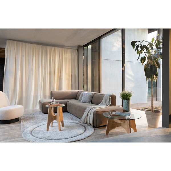 Ümmargune diivanilaud klaasist pealispinnaga ø 80 cm Kobe - Zuiver-image-2