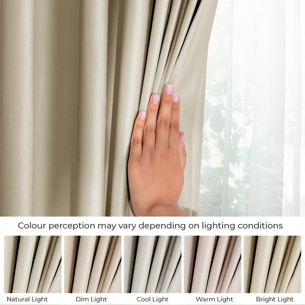 Pruun-beež sametist dimout-kardin 140 × 270 cm Eyelets – Restilo-image-4