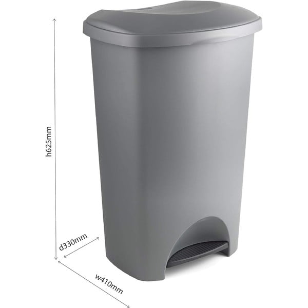 Must pedaaliga plastikust prügikast 50 l - Addis-image-3