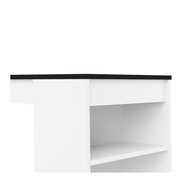 Bílý barový stůl s černou deskou TemaHome Aravis-image-2