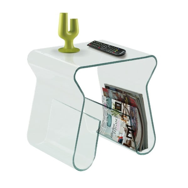 Skleněný odkládací stolek/stojan na časopisy Esidra Em