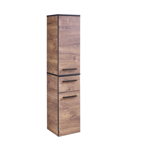 Pruun rippuv vannitoakapp tammepuust 30x72 cm Set 374 - Pelipal-image-3