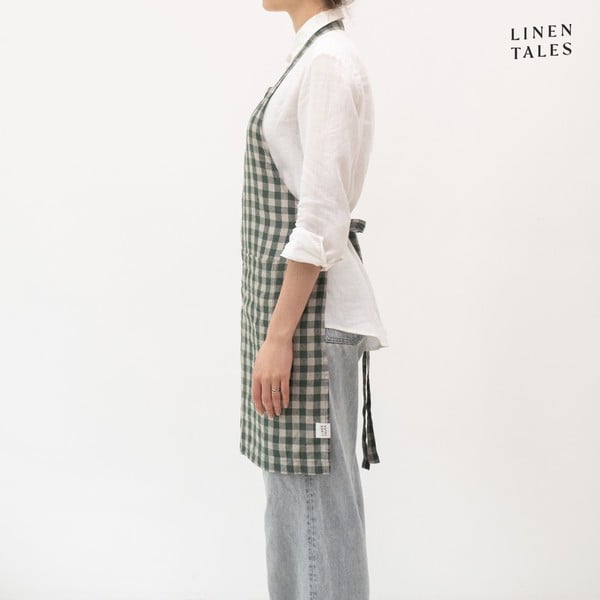 Linane põll Forest Green Gingham - Linen Tales-image-2