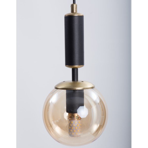 Kollane-must klaasist varjuga rippvalgusti ø 15 cm Hector - Squid Lighting-image-1