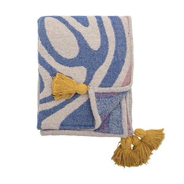 Sinine puuvillaseguga tekk 130x160 cm Arlie - Bloomingville