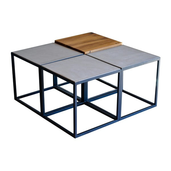 Konferenční stolek s deskami z rekultivovaného dubového dřeva a betonu FLAME furniture Inc. Module