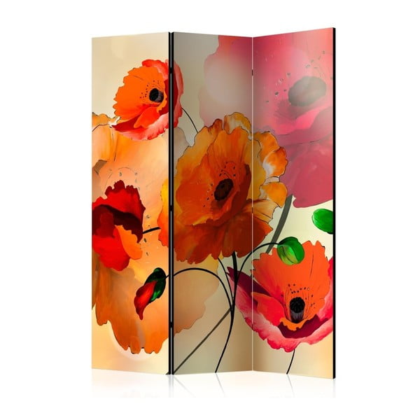 Paraván Artgeist Watercolor Poppy, 135 x 172 cm