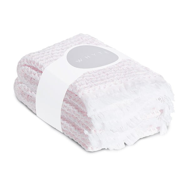 Sada 2 světle růžových vaflových ručníků Casa Di Bassi, 65 x 100 cm