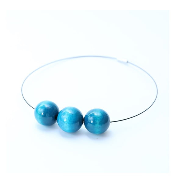 Tyrkysově modrý dřevěný náhrdelník Ko-ra-le Simple