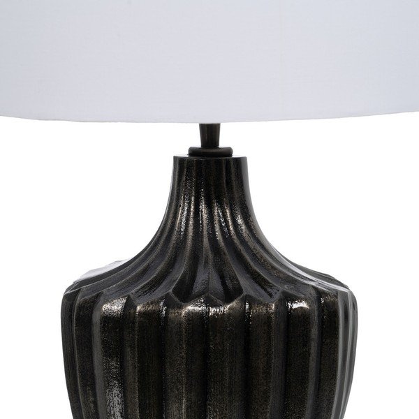 Must-valge laualamp tekstiilist varjuga (kõrgus 52,5 cm) - Ixia-image-2