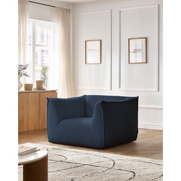 Tumesinine bouclé kangast tugitool Giorgia - Bobochic Paris-image-1