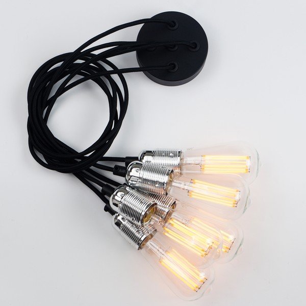 Must/hõbedane rippvalgusti metallvarjundiga ø 4 cm Uno - Sotto Luce-image-3