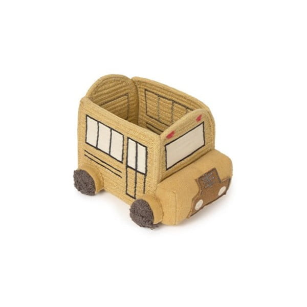 Ookerkollane kangast laste mänguasjakorv 22x19x15 cm School Bus - Lorena Canals
