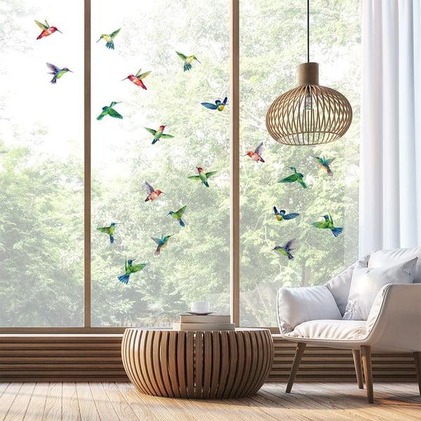 Aknakleebiste komplekt 20 tk 40x60 cm Hummingbirds - Ambiance