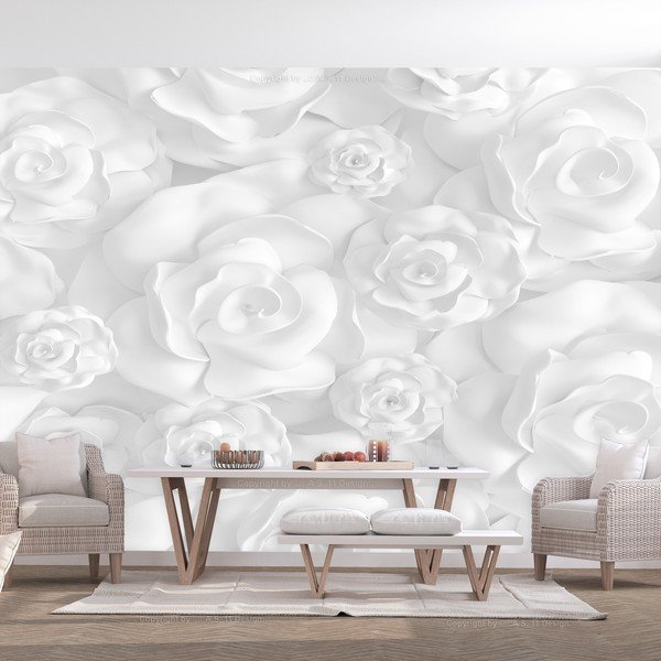 Suureformaadiline tapeet , 200 x 140 cm Plaster Flowers - Artgeist-image-1