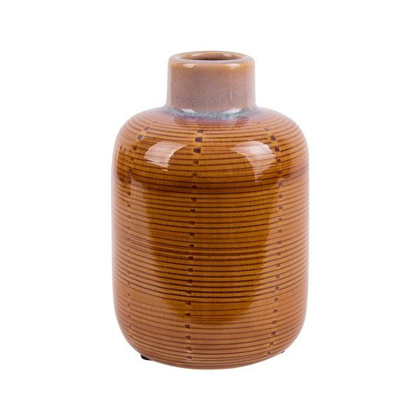 Oranž keraamiline vaas Pudel, kõrgus 14 cm - PT LIVING