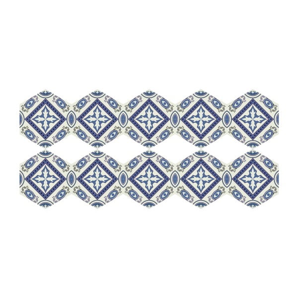 Sada 10 samolepek na podlahu Ambiance Floor Stickers Hexagons Leonardina, 40 x 90 cm