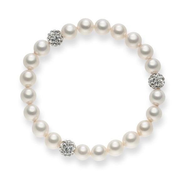 Perlový náramek Pearls of London White Lady, délka 19 cm