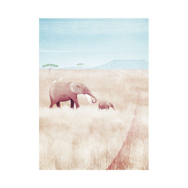Plakat 30x40 cm Elephants - Travelposter