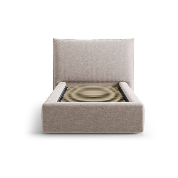 Beež polsterdatud üheinimesevoodi koos panipaiga ja voodipõhjaga 90x200 cm Kaelle - Micadoni-image-3