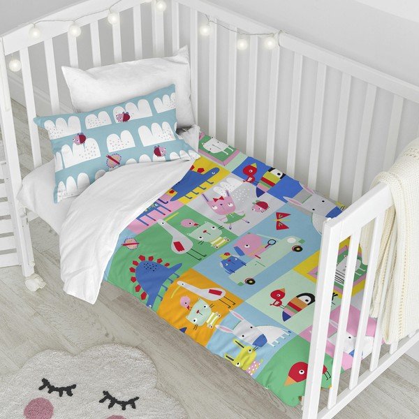Laste puuvillane voodipesu Patchwork, 100 x 120 cm Patchwork Animal - Moshi Moshi-image-4