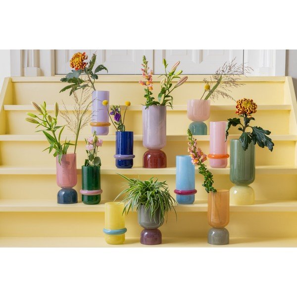 Helesinine klaasist vaas (kõrgus 28 cm) Animado Anillo - PT LIVING-image-2